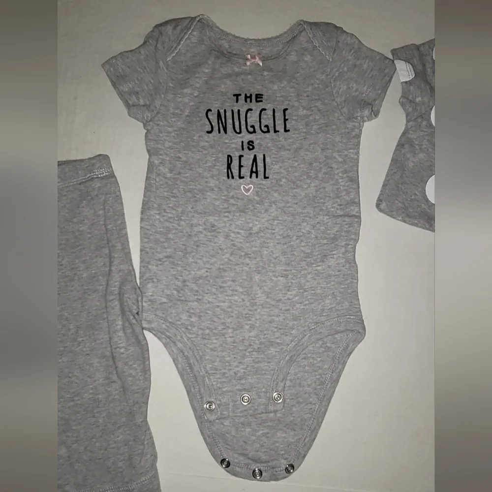 3 set Carters gray onesie  polka dot flamingo